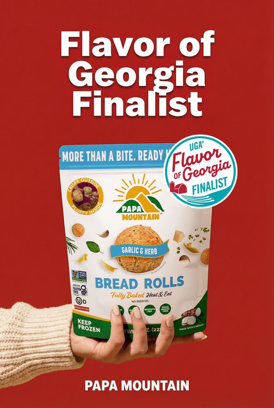 Papa Mountain’s Garlic & Herb Bread Rolls - Finalist in UGA’s 2026 Flavor of Georgia Contest