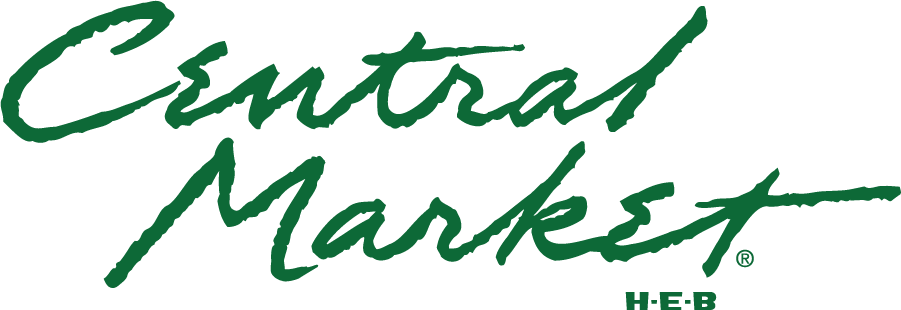 Green 'Central Market' script logo with a small 'H-E-B' mark below on a white background.- FIND PAPA MOUNTAIN