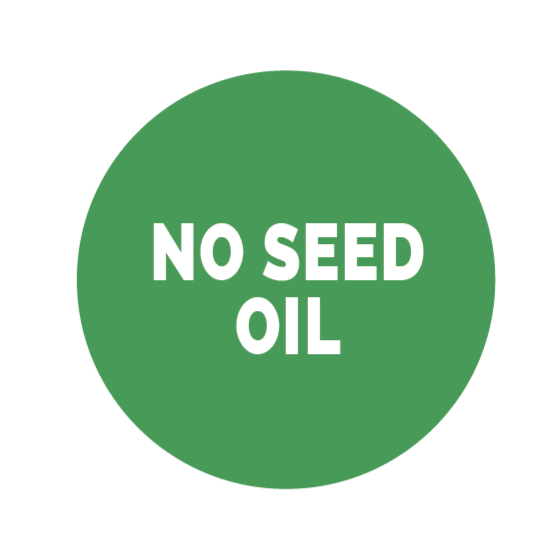 No Seed Oils badge for Papa Mountain cheese bread rolls — made with extra-virgin olive oil and virgin coconut oil; no canola oil, no soybean oil, no sunflower oil, no safflower oil, or no corn oil; clean-label, non-GMO, gluten-free certified; preservative-free, grain-free, soy-free; fully baked heat-and-eat, ready in 7 minutes; air-fryer friendly; 6g protein per serving — buy online.