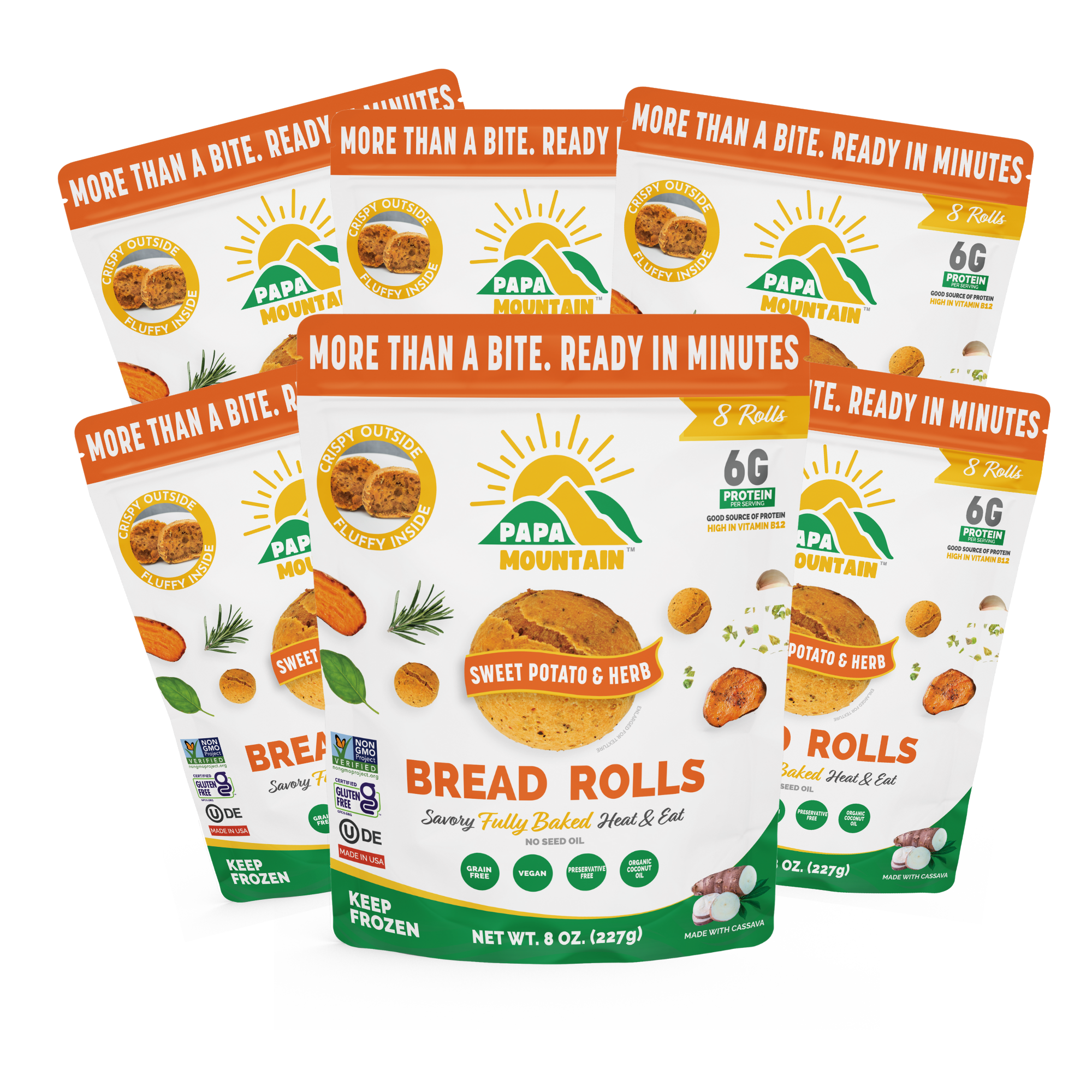 Sweet Potato and Herb Bread Rolls (8 oz) - 6 bags